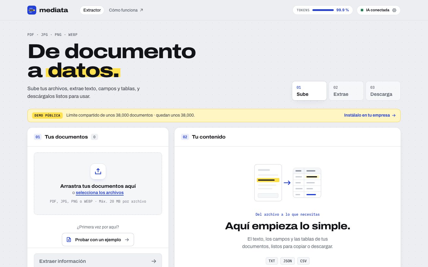 Mediata · From document to data
